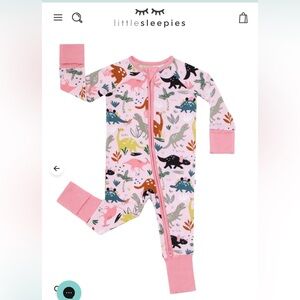 Little Sleepies Pink Dinosaur Kids Pajamas